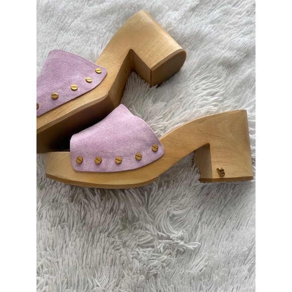 VERONICA BEARD Hannalee Suede Platform Clogs Lavender Size 10 - Picture 9 of 11